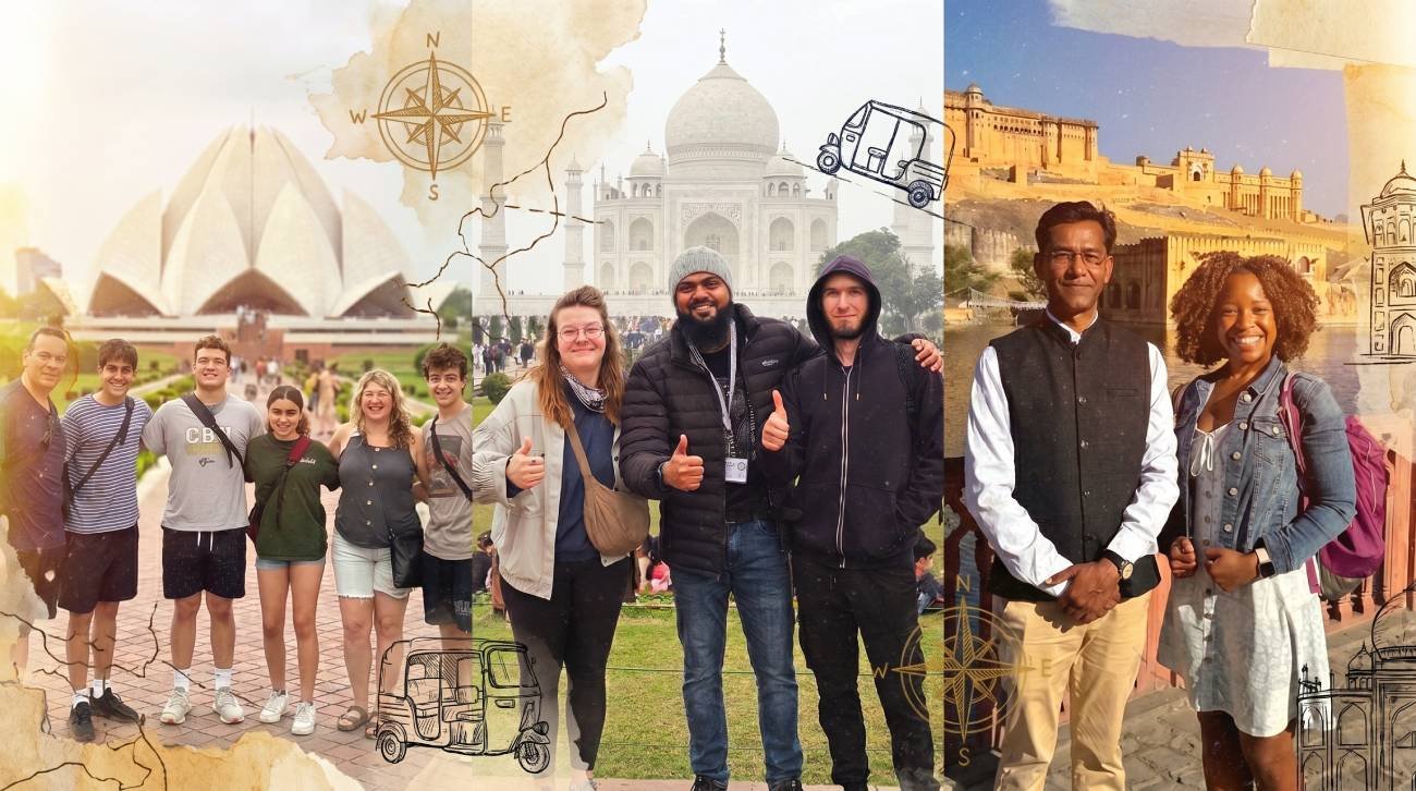 Welcome to Agra Trip Packages - A Government-Certified Travel Agency in Agra 167 Travelers visiting Lotus Temple in Delhi, Taj Mahal in Agra, and Amber Fort in Jaipur with local guides during an India Golden Triangle trip.